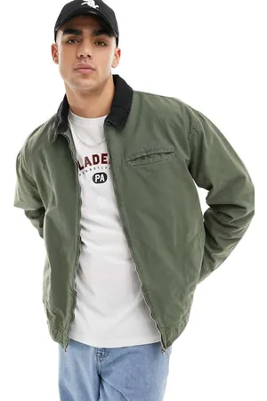 ASOS Mens oversized harrington jacket in washed -Green - Size 2XS