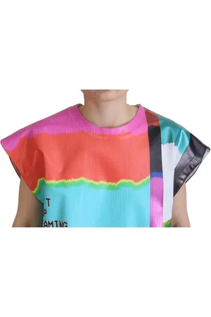 Dolce & Gabbana WoMens Multicolor TV Print Blouse Cotton T-shirt - - Size EU 38 (Womens)