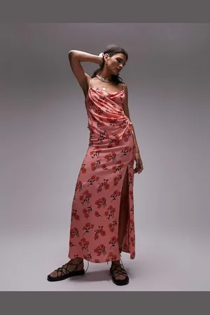 Topshop Womens co-ord cherry blossom split maxi skirt in - Size 18 UK