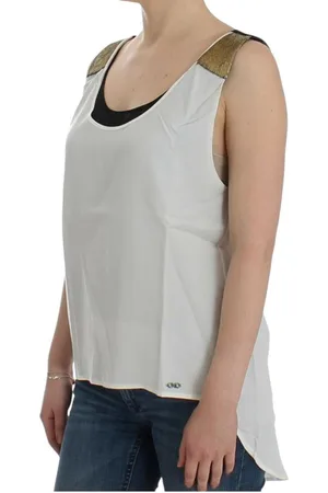 Costume National WoMens White sleeveless top - Lyocell - Size Small