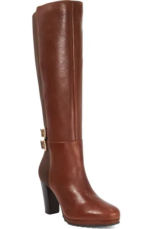 Dune Womens Ladies Sarissa - Almond Toe Platform Knee High Boots - material_leather1 - Size UK 3