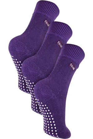 THMO Kids Unisex 1 Pack Indoor Thermal Slipper Socks with Grips - - Size 4-6Y