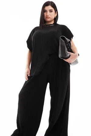 ONLY Womens wide leg trousers co-ord in black - - Size Small