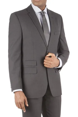Racing Green Mens Charcoal Dobby Suit Jacket - - Size 40 Short