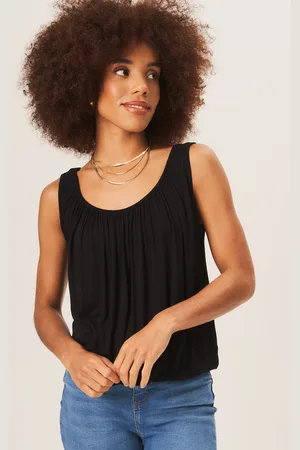 Gini London Womens Rouse Neck Oversized Sleeveless Top - viscose - Size Small/Medium