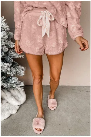 Azura Exchange Womens Tie Dye Fuzzy Pajama Set Pink - - Size Medium