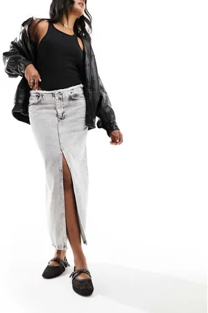 AllSaints Womens AllSaints Honor maxi denim skirt in acid wash- - Size 12 UK