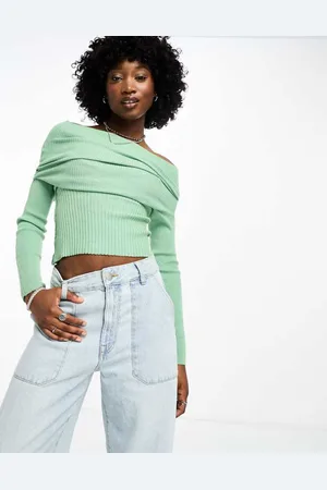 Daisy Street Womens off shoulder fitted jumper in knit - Size 14 UK