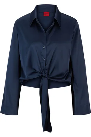 HUGO BOSS Womens Errika Blouse in Dark - Size 6 UK