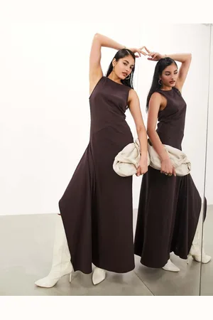 ASOS Womens premium jersey asymmetric hem maxi dress in - Size 4 UK