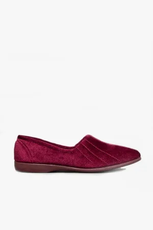 GBS AUDREY Womens Slippers Burgundy - - Size UK 2