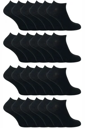 Sock Snob Kids Unisex 24 Pack Multipack Cotton Trainer Socks for Boys & Girls - - Size 4-6Y