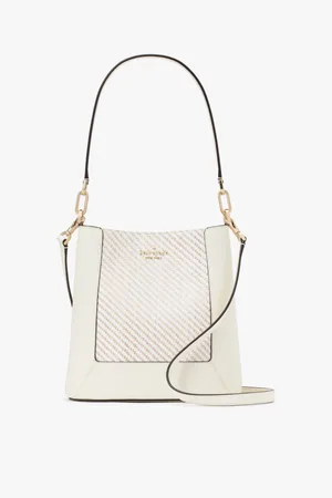 Kate Spade Womens Lena Two Tone Straw Bucket Bag - - One Size