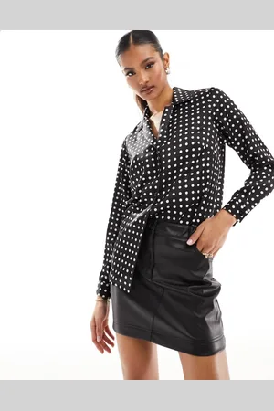 ASOS Womens satin shirt in spot print-Multi - - Size 6 UK