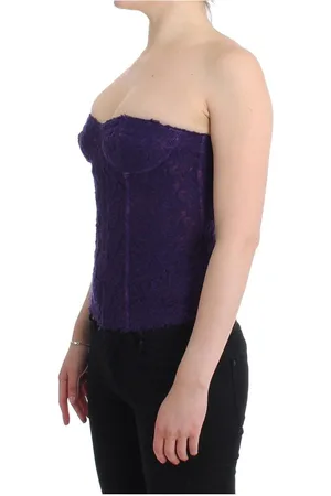 ERMANNO SCERVINO WoMens Lingerie Corset Bustier Top Floral Lace Silk - Size Small