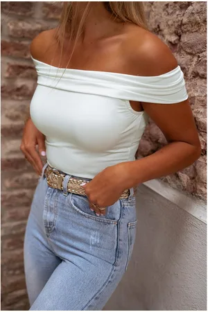 Azura Exchange Womens Folded Off Shoulder Slim Top - Size X-Large