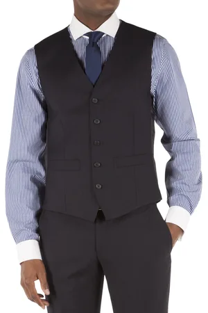 Racing Green Mens Herringbone Tailored Fit Performance Suit Waistcoat - - Size 38 Regular