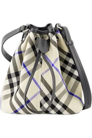 Burberry Womens Mini Drawstring Purse - - Cotton - Neutral - - One Size