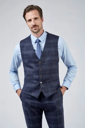 Limehaus Mens Check Waistcoat - - Size 46 Regular