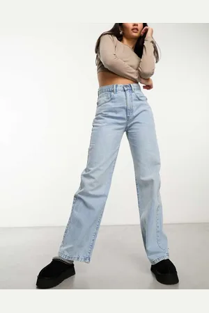 Cotton On Womens loose straight leg jeans in vintage washed blue - - Size 6 UK