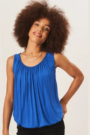 Gini London Womens Rouse Neck Oversized Sleeveless Top - viscose - Size L/XL