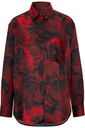 HUGO BOSS Womens Celodina-1 Blouse in red black - Size 4 UK