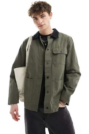 Vans Mens drill chore coat in grape leaf-Neutral - - Size X-Small