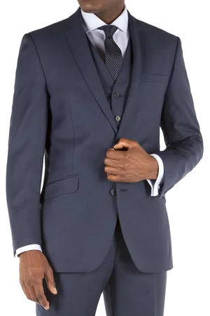 Racing Green Mens Sharkskin Tailored Fit Performance Suit Jacket - Size 38 Long