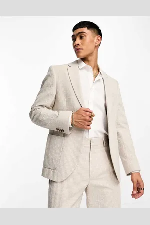 Shelby & Sons Mens and atherton suit jacket in cream-Neutral - - Size 38 (Chest)