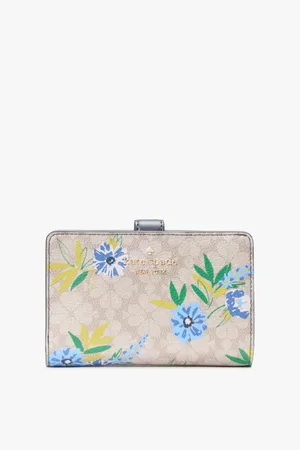 Kate Spade Womens Flower Festival Floral Toss Medium Compact Bifold Wallet - - One Size
