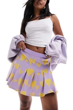 Obey Womens carley pleated skirt in -Purple - Size Medium