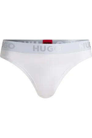 HUGO BOSS Womens Sporty Logo Thong in Cotton - Size Small