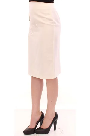 ANDREA INCONTRI WoMens Cotton Floral Embroidery Skirt - Size EU 40 (Womens)