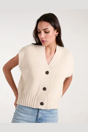 Blue Vanilla Womens Knitted Button Front Vest - - Size Small/Medium
