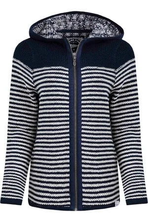 Weird Fish Womens/Ladies Bianca Striped Macaroni Eco Friendly Full Zip Hoodie - Size 22 UK