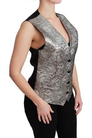 Dolce & Gabbana WoMens Brocade Sleeveless Metallic Top - Size EU 40 (Womens)