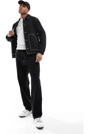 ASOS Mens harrington jacket with contrast stitch in - Size 2XS