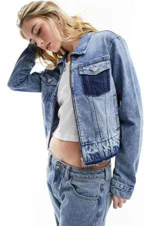 Tommy Hilfiger Womens Izzie denim slim zipper jacket in mid wash- - Size 2XS