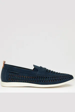 Threadbare Mens Faux Suede Woven Loafers - Size UK 12