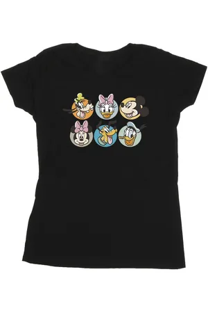 Disney Womens/Ladies Mickey Mouse And Friends Faces Cotton T-Shirt - Size X-Large