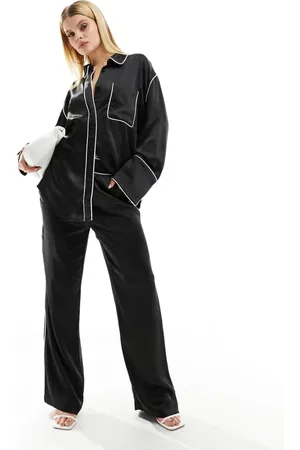 4th & Reckless Womens ronnie wide leg trouser co-ord with contrast piping in - Size 8 UK