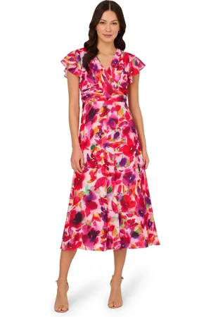 Adrianna Papell Womens Printed Ankle Length Dress in - Size 18 UK