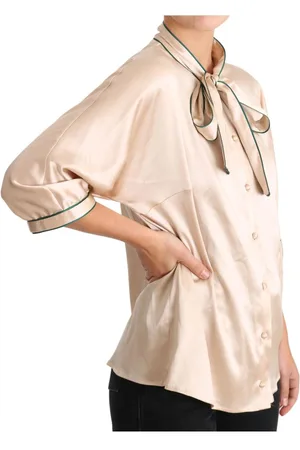 Dolce & Gabbana WoMens Ribbon Silk Stretch Top Blouse - Size EU 48 (Womens)