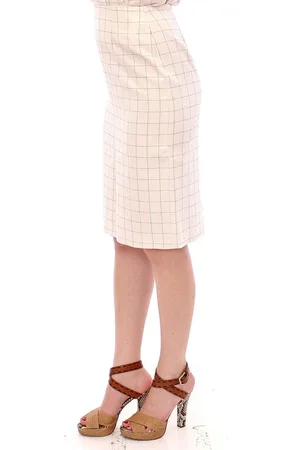 ANDREA INCONTRI WoMens Cotton Checkered Pencil Skirt - Size EU 40 (Womens)