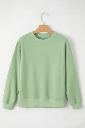 Azura Exchange WoMens Green Long Sleeve Crew Neck Sweatshirt - - Size Medium