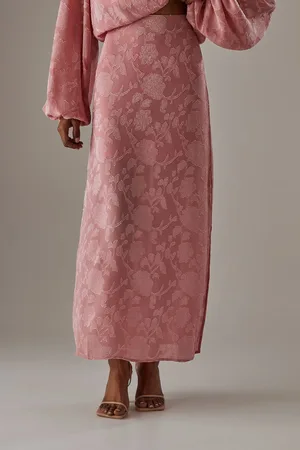 warehouse Womens Chiffon Jacquard Bias Maxi Skirt - - Size 12 UK