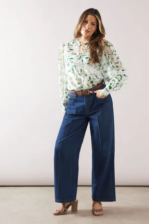wallis Womens Floral Printed Lace Insert Blouse - - Size 10 UK