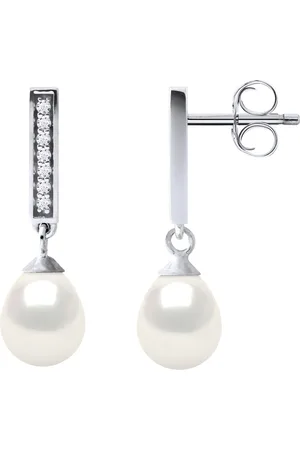 Diadema Womens - Earrings Real Freshwater Pearls - Silver - One Size