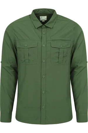 Mountain Warehouse Mens Navigator II Mosquito Repellent Shirt ( Green) - Size 2XL