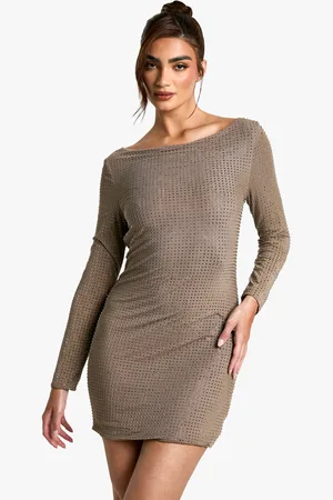 Boohoo Womens Hot Fix Scoop Back Mini Dress - - Size 12 UK